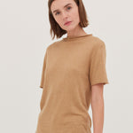 The Funnel Neck Tee | Raffia - Cloth & Co - stride