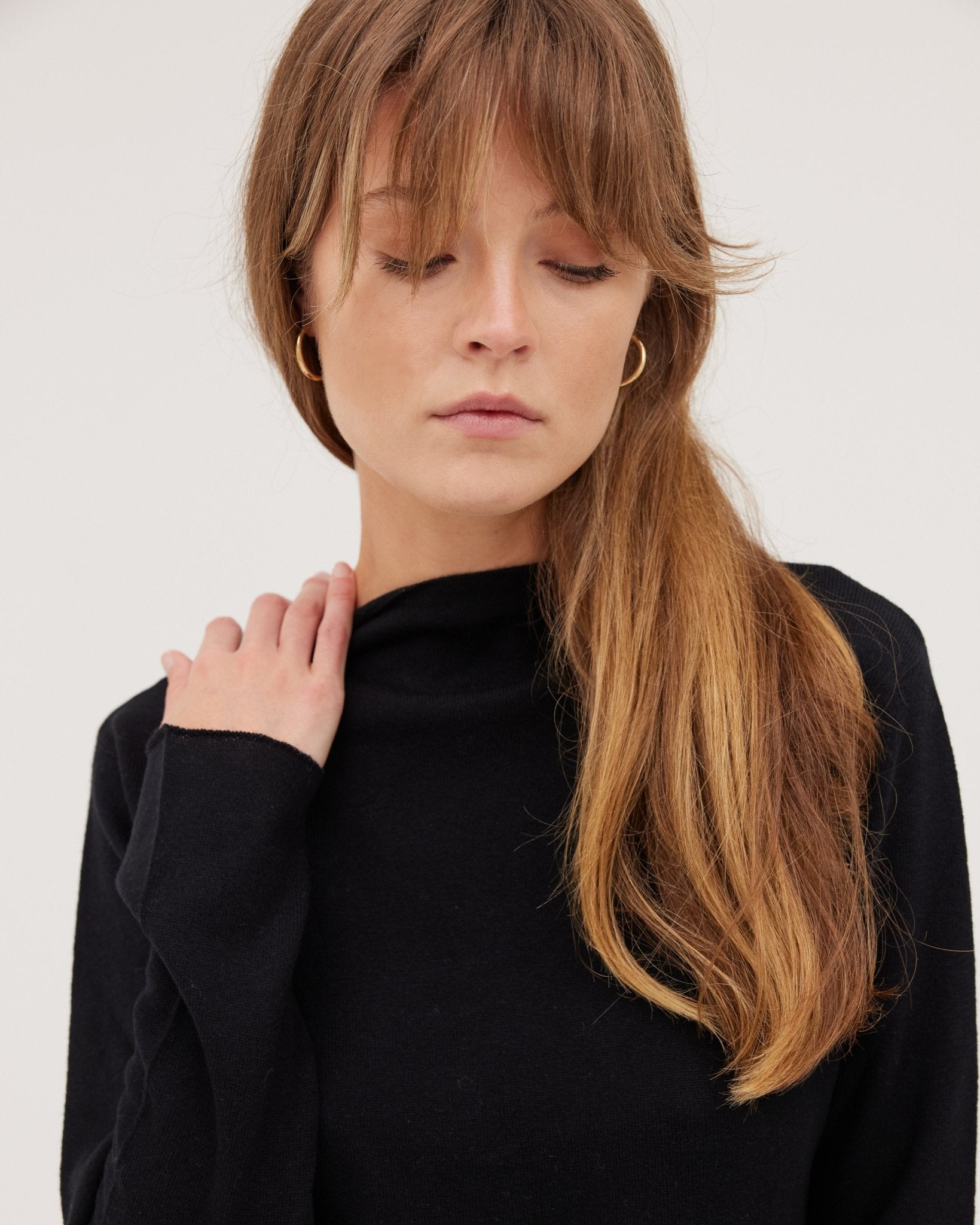 The Funnel Neck Top | Black - Cloth & Co - stride