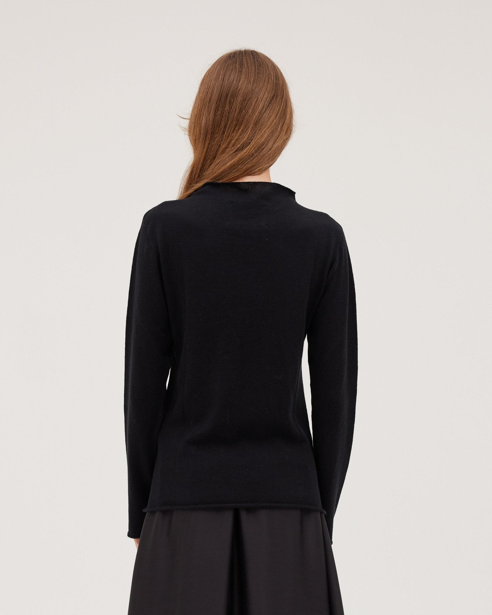 The Funnel Neck Top | Black - Cloth & Co - stride