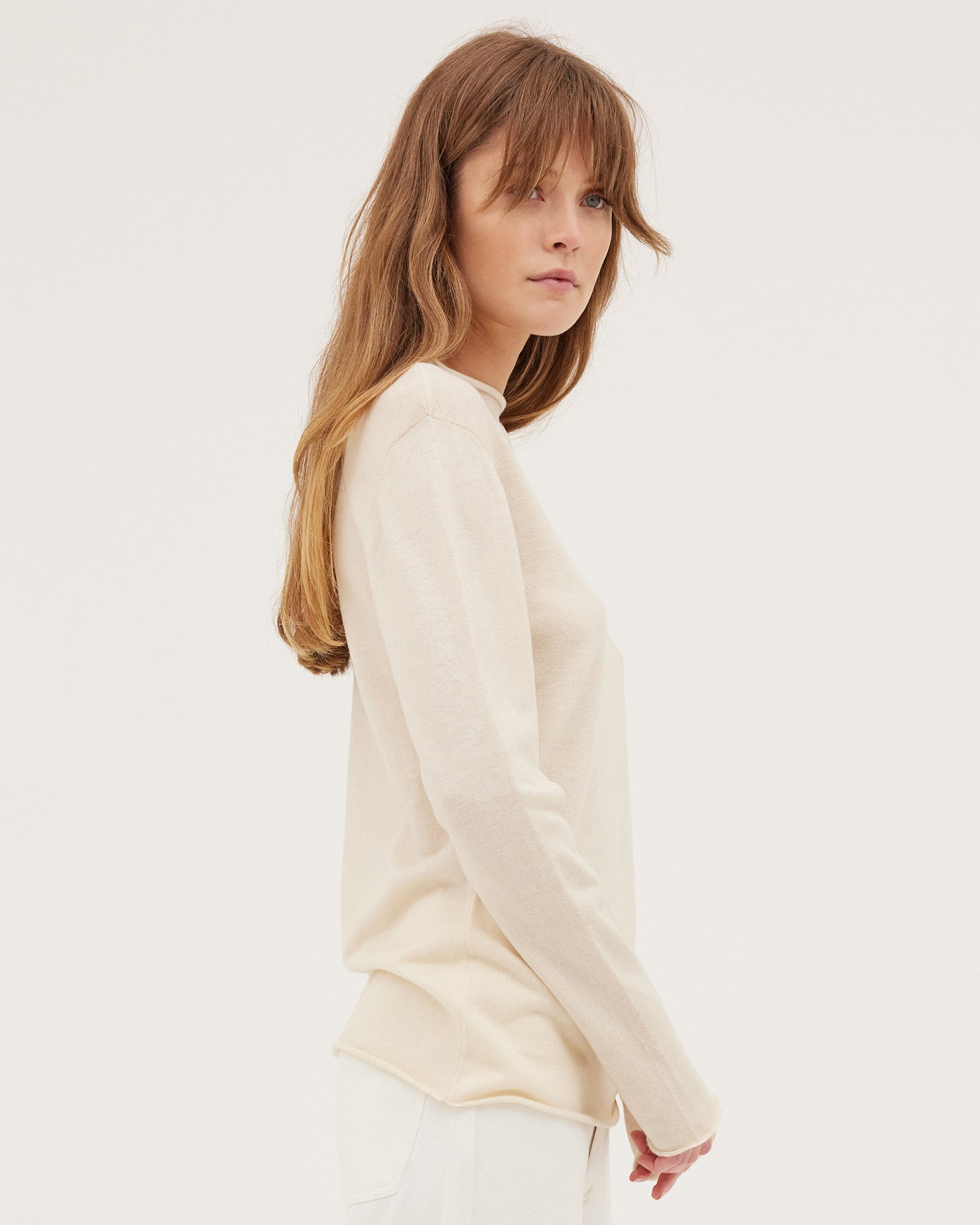 The Funnel Neck Top | Cream - Cloth & Co - stride