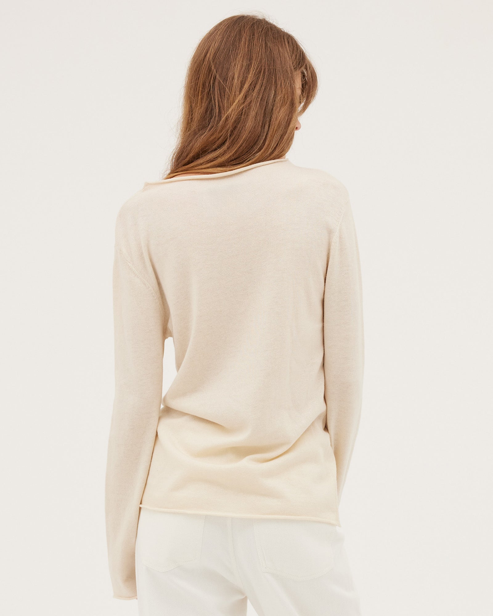 The Funnel Neck Top | Cream - Cloth & Co - stride