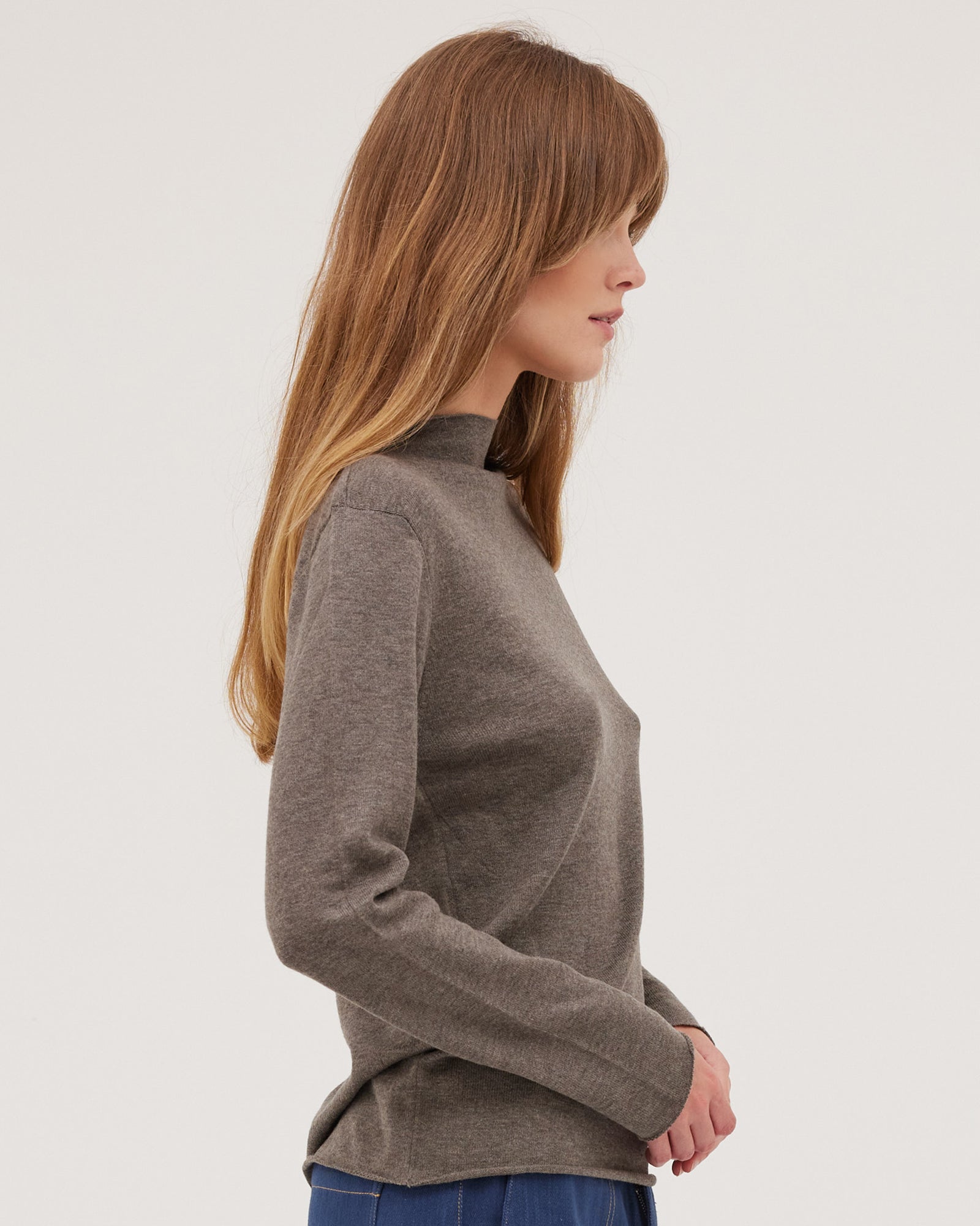 The Funnel Neck Top | Squirrel - Cloth & Co - stride