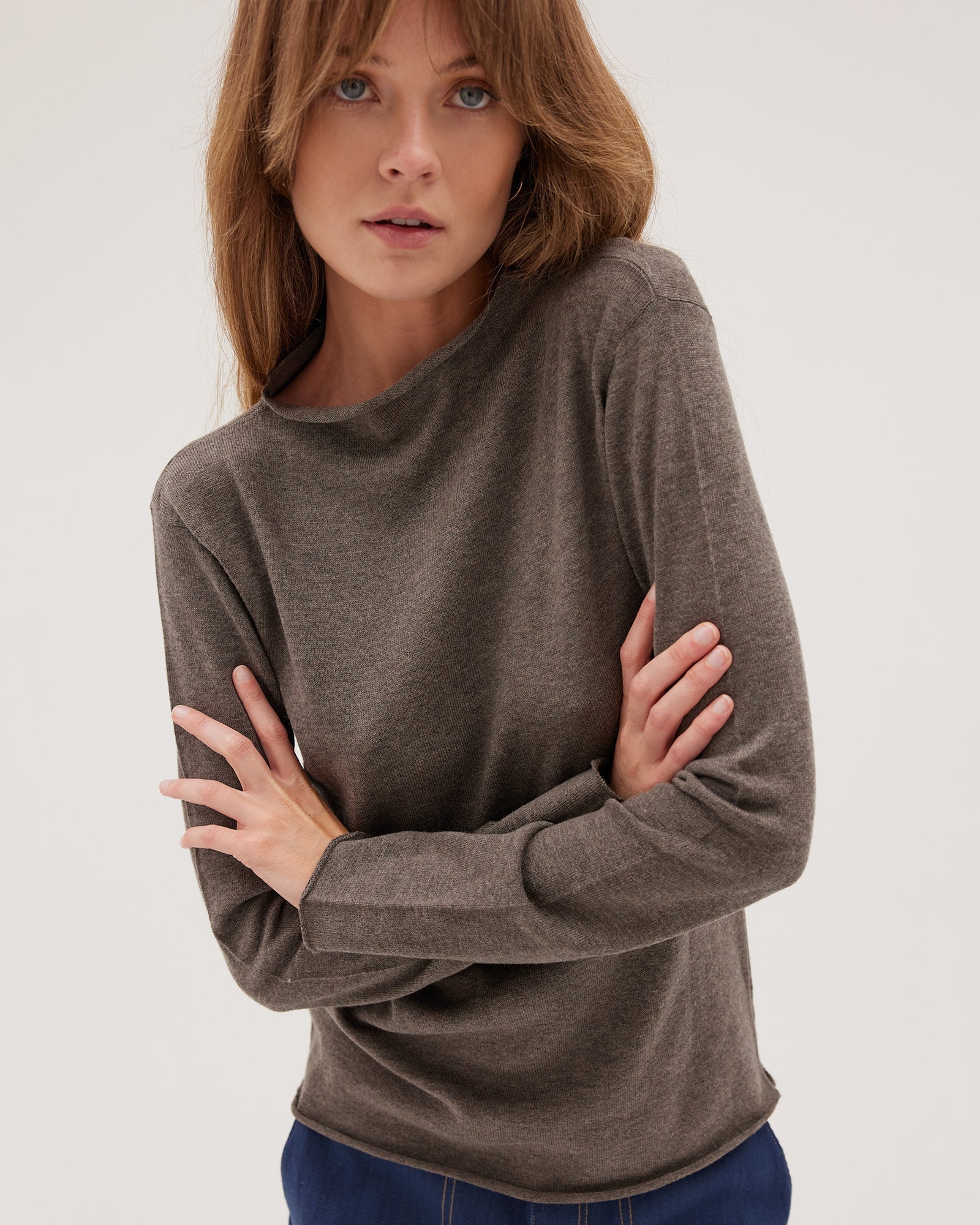 The Funnel Neck Top | Squirrel - Cloth & Co - stride