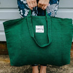 The Hauler Bag | Eco - Friendly Jute Cotton Canvas - Earth Worthy - stride