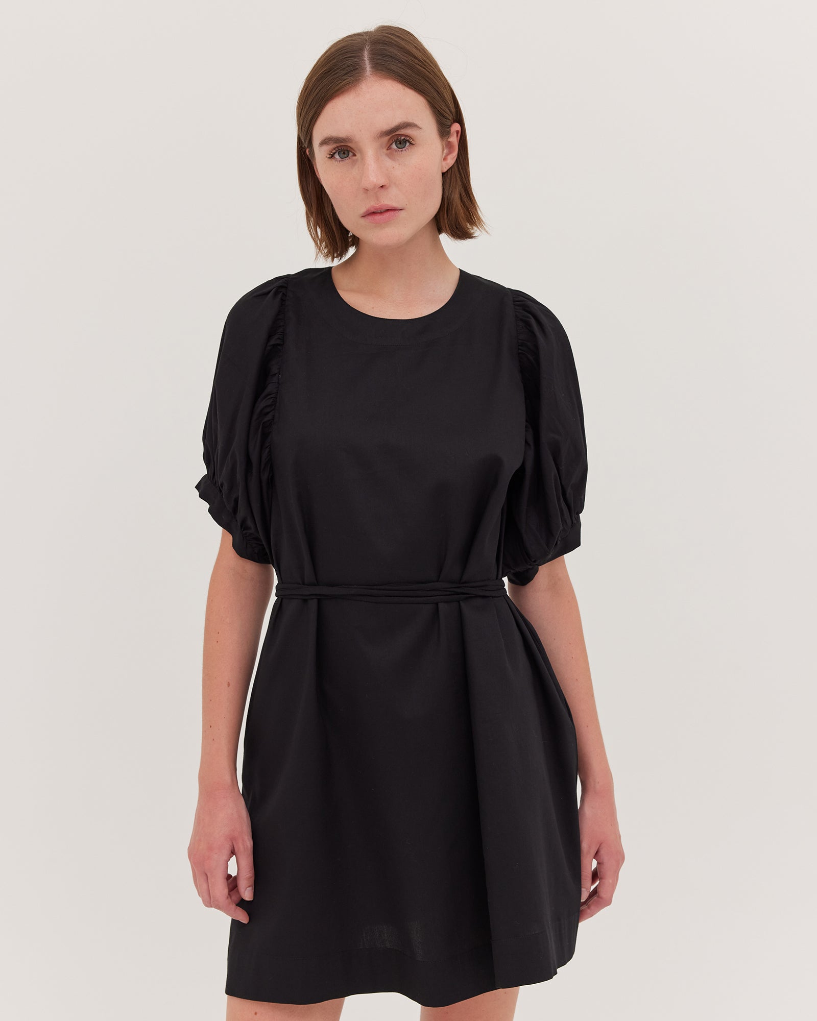 The Puff Sleeve Mini Dress | Black - Cloth & Co - stride