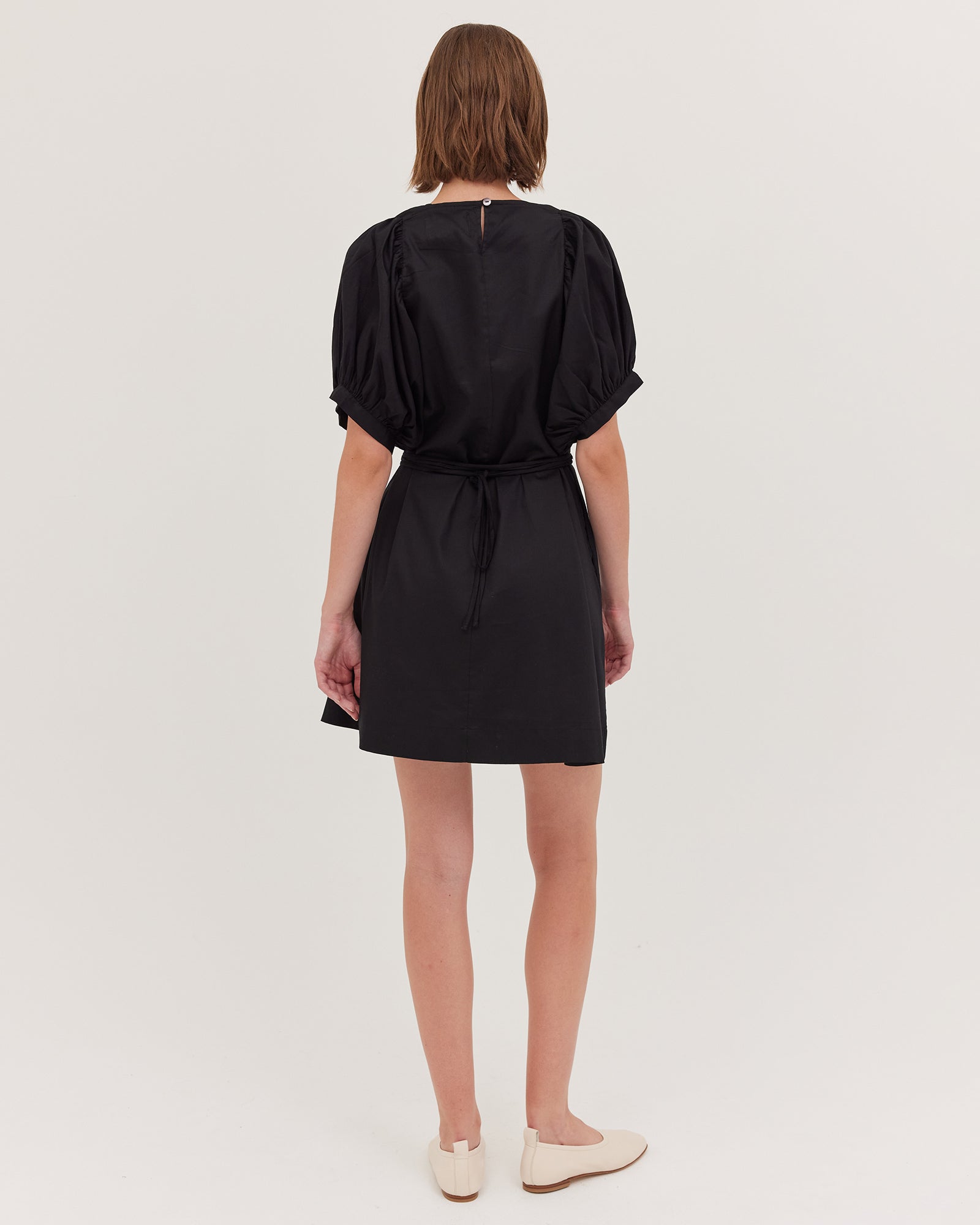 The Puff Sleeve Mini Dress | Black - Cloth & Co - stride