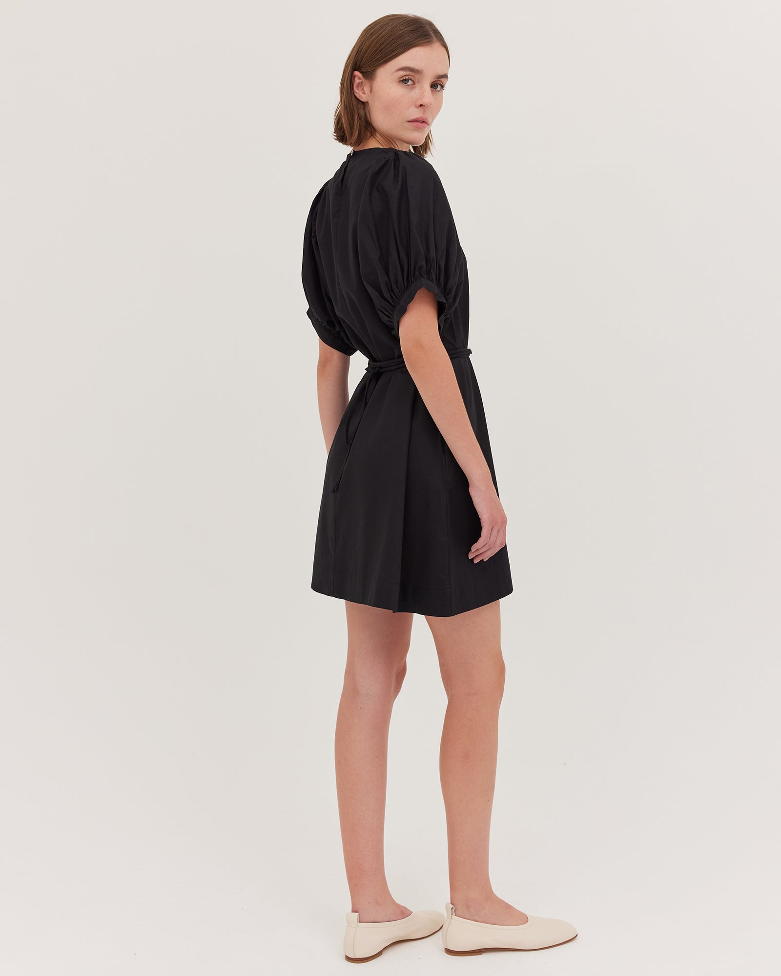 The Puff Sleeve Mini Dress | Black - Cloth & Co - stride