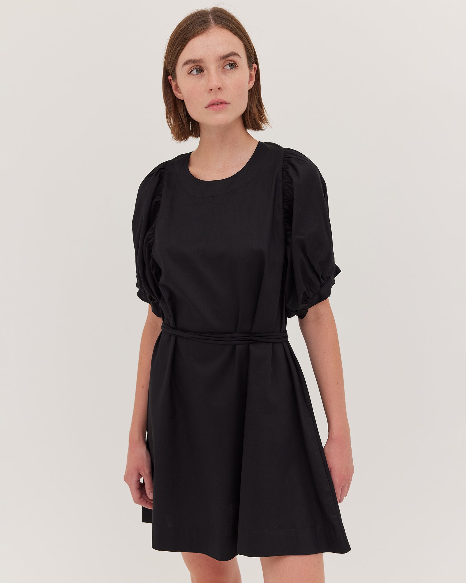 The Puff Sleeve Mini Dress | Black - Cloth & Co - stride