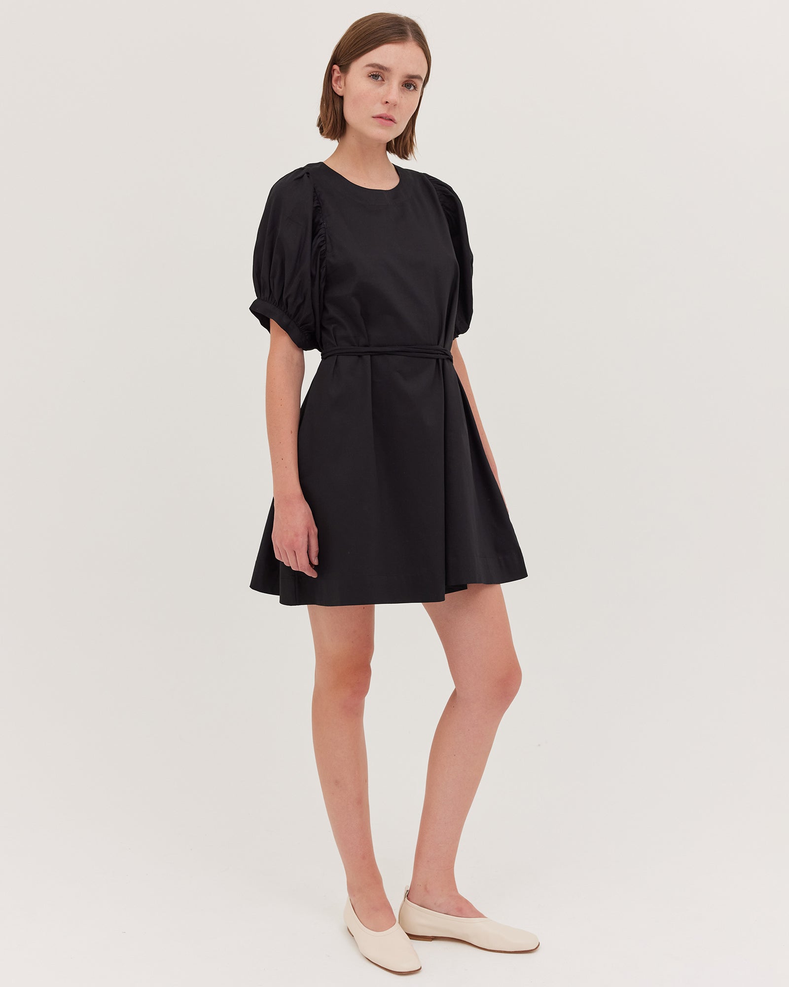 The Puff Sleeve Mini Dress | Black - Cloth & Co - stride