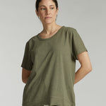 The Raw Hem Slub Tee | Moss - Cloth & Co - stride