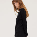 The Ribbed Funnel Sweater | Black - Cloth & Co - stride