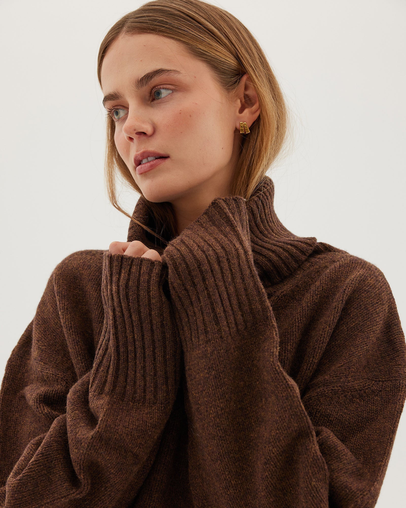 The Roll Neck Jumper | Hickory - Cloth & Co - stride