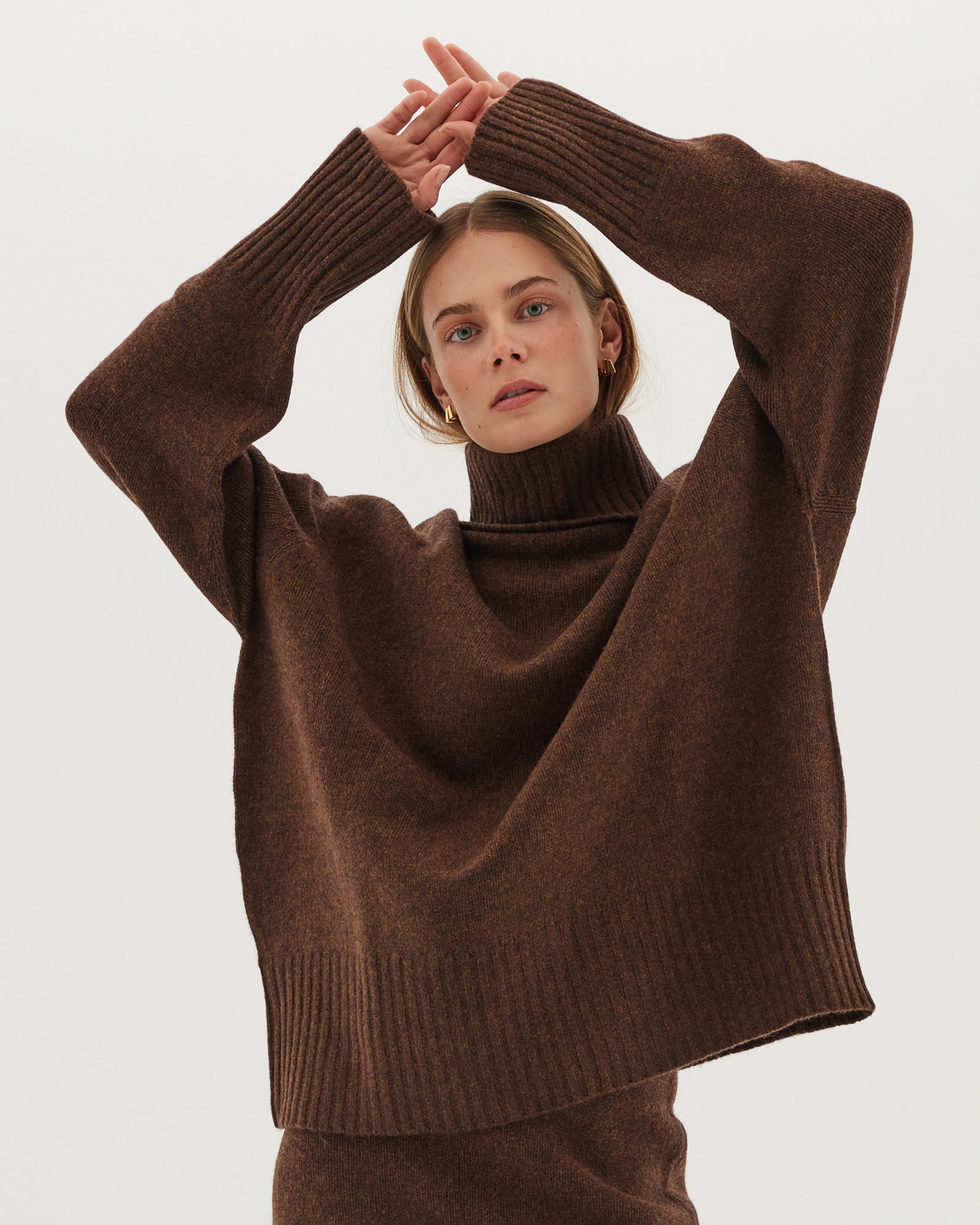 The Roll Neck Jumper | Hickory - Cloth & Co - stride