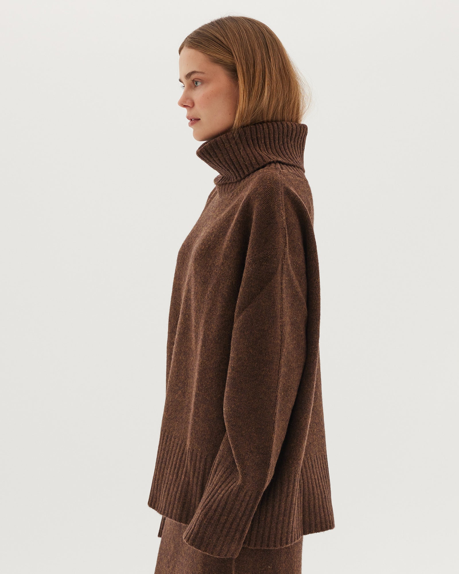 The Roll Neck Jumper | Hickory - Cloth & Co - stride