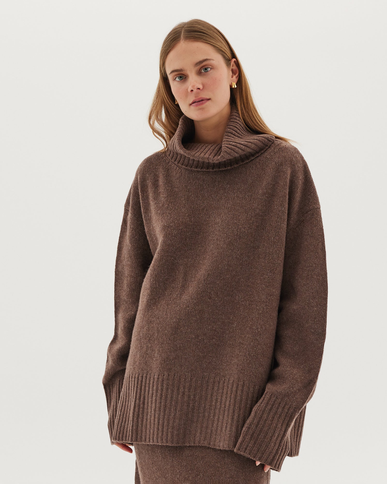 The Roll Neck Jumper | Squirrel - Cloth & Co - stride