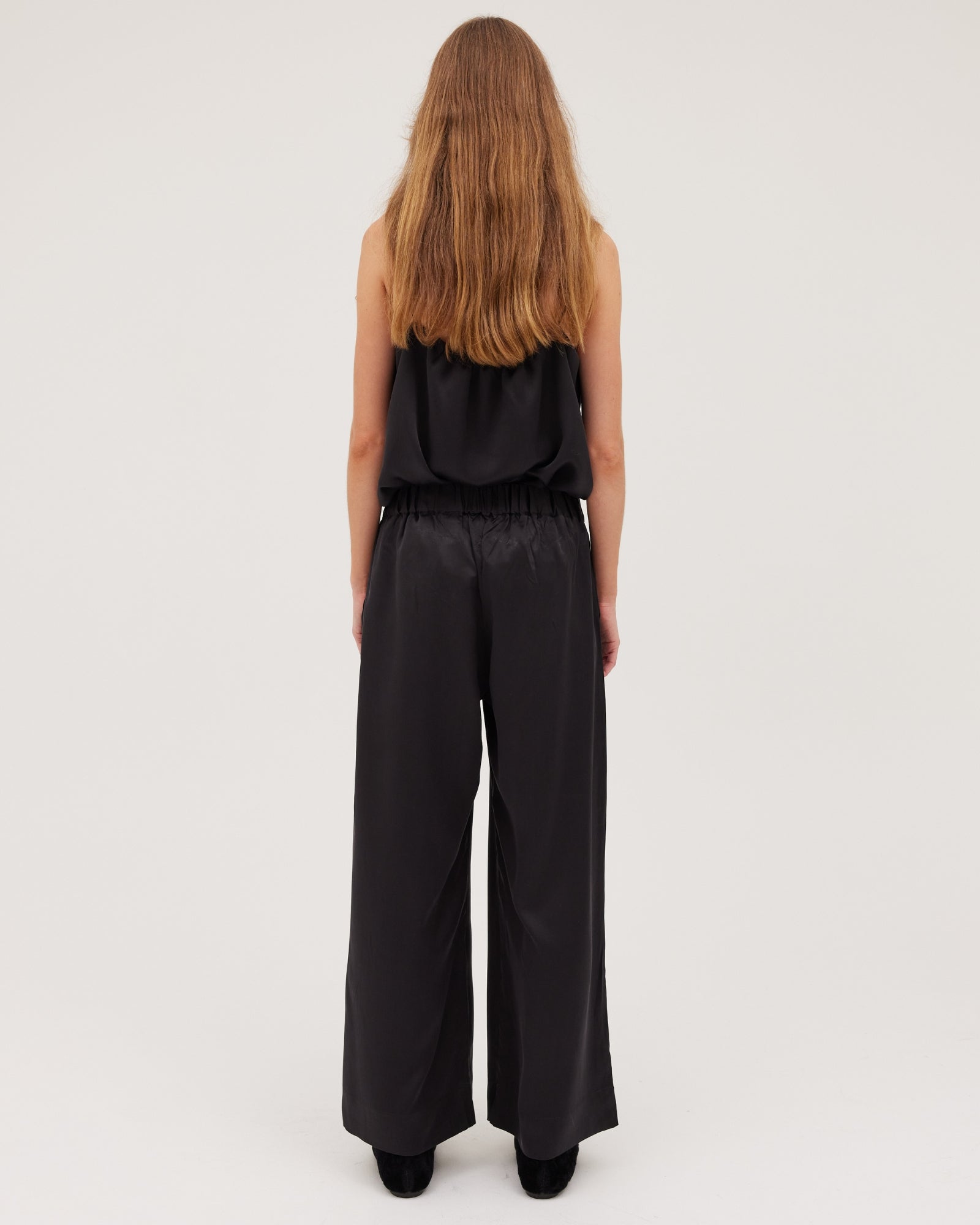 The Silk Pant | Black - Cloth & Co - stride