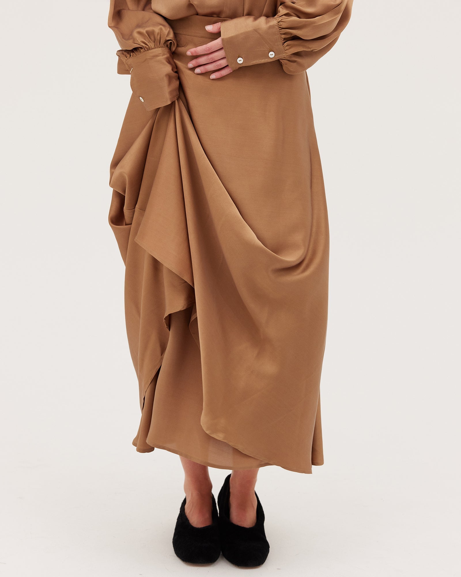 The Silk Skirt | Bronze - Cloth & Co - stride