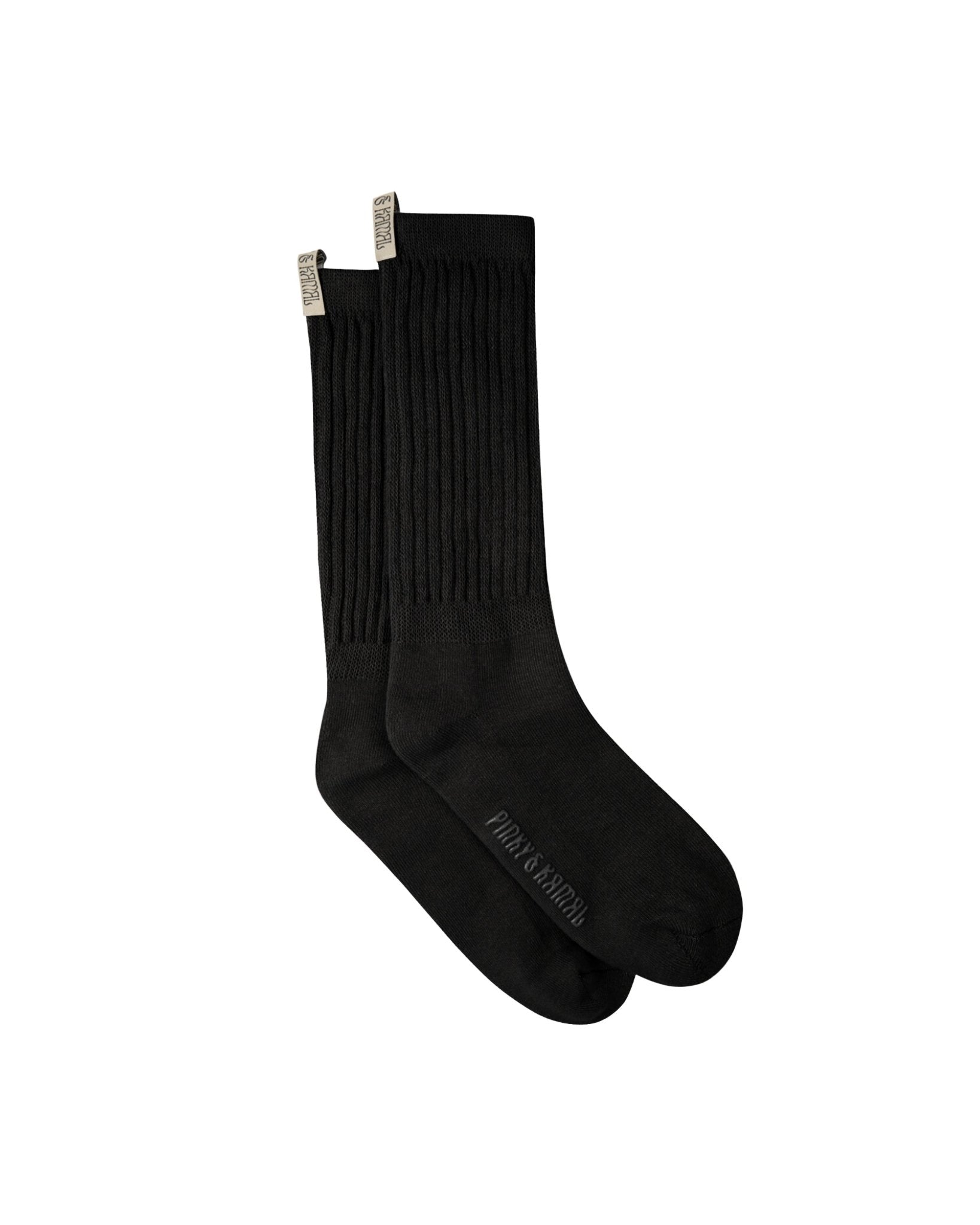 The Slouchy Sock LITE - Black - Pinky & Kamal - stride