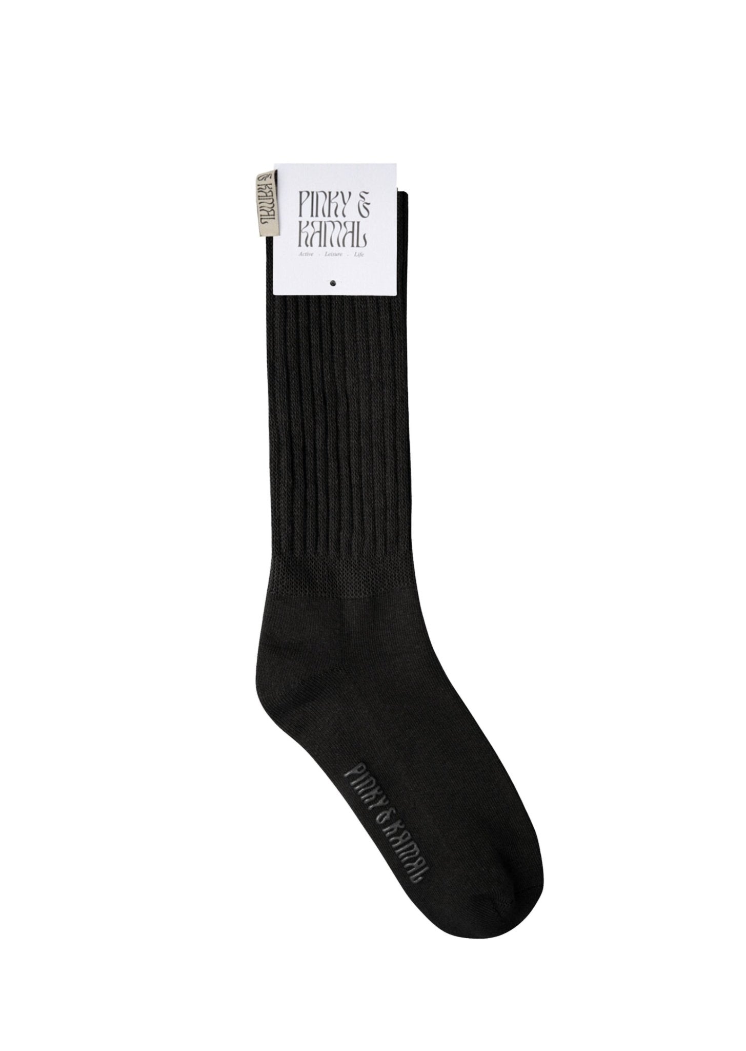 The Slouchy Sock LITE - Black - Pinky & Kamal - stride