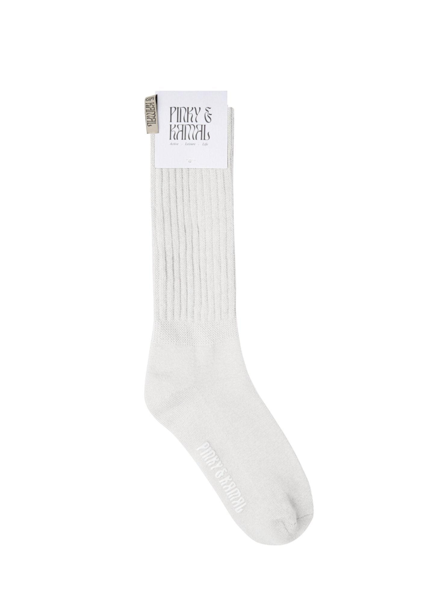 The Slouchy Sock LITE - White - Pinky & Kamal - stride