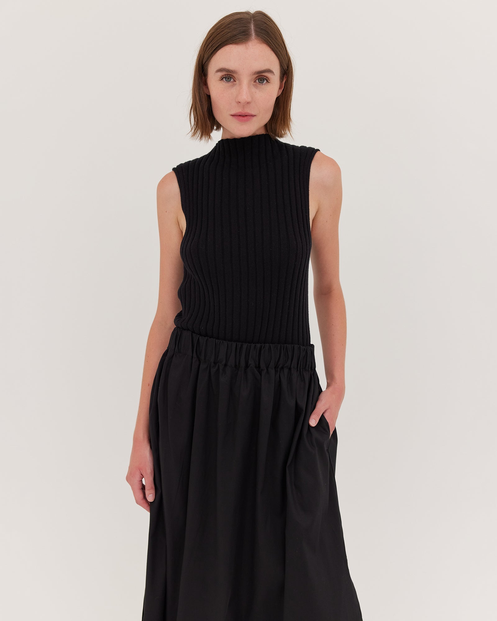 The Split Skirt | Black - Cloth & Co - stride