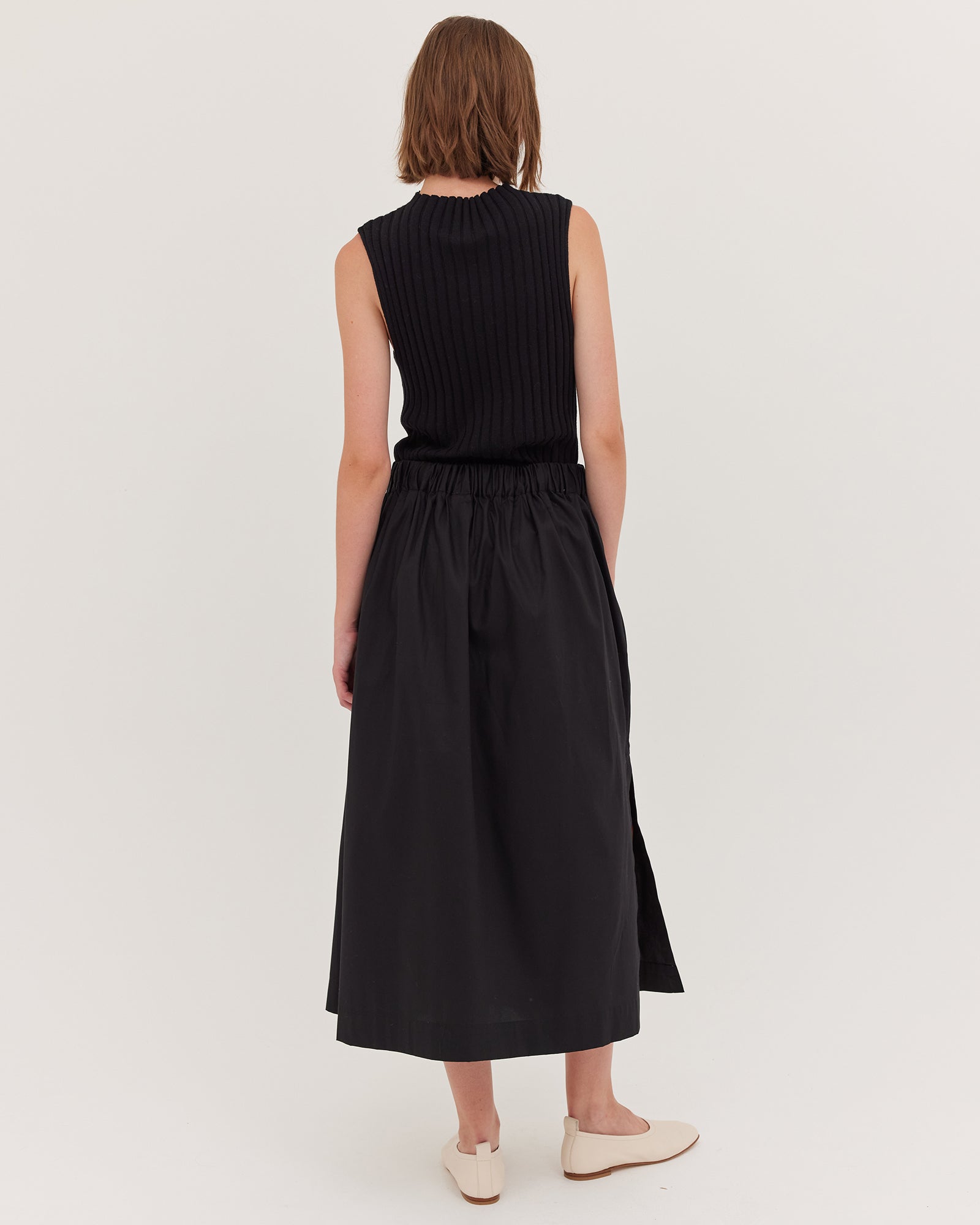 The Split Skirt | Black - Cloth & Co - stride