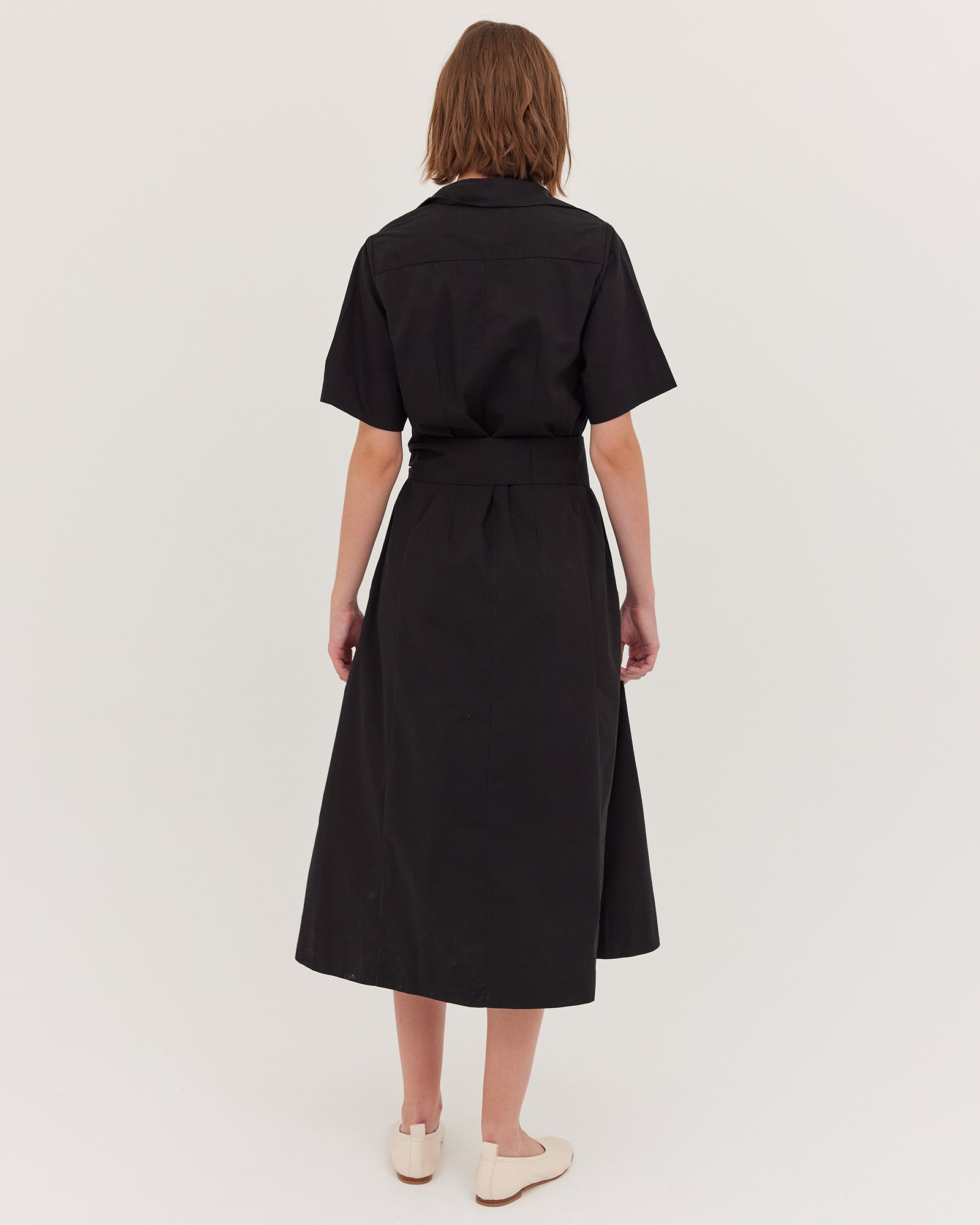 The Tailored Shirt Dress | Black - Cloth & Co - stride