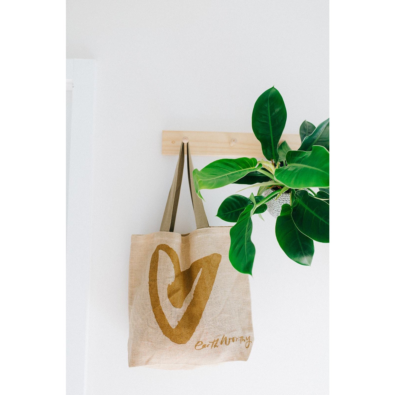 Jute Grocery Bag - Love