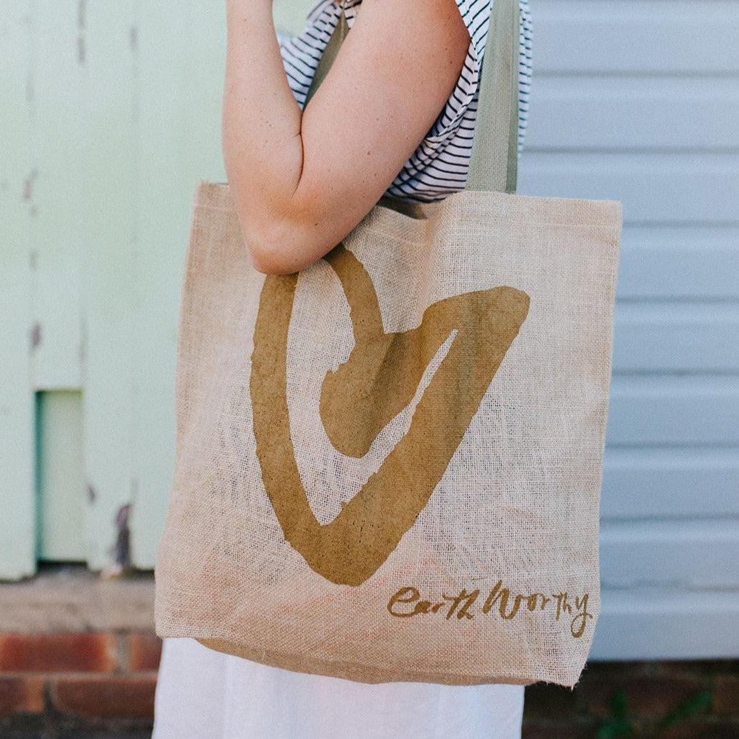 Jute Grocery Bag - Love