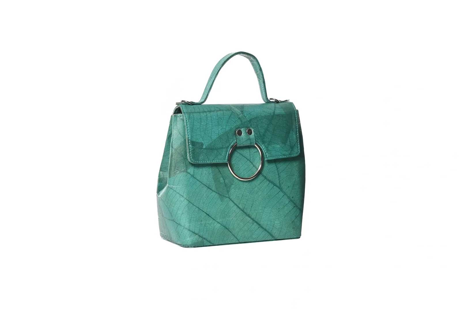 Vegan Leather Handbag - Turquoise - Karuna Dawn - stride