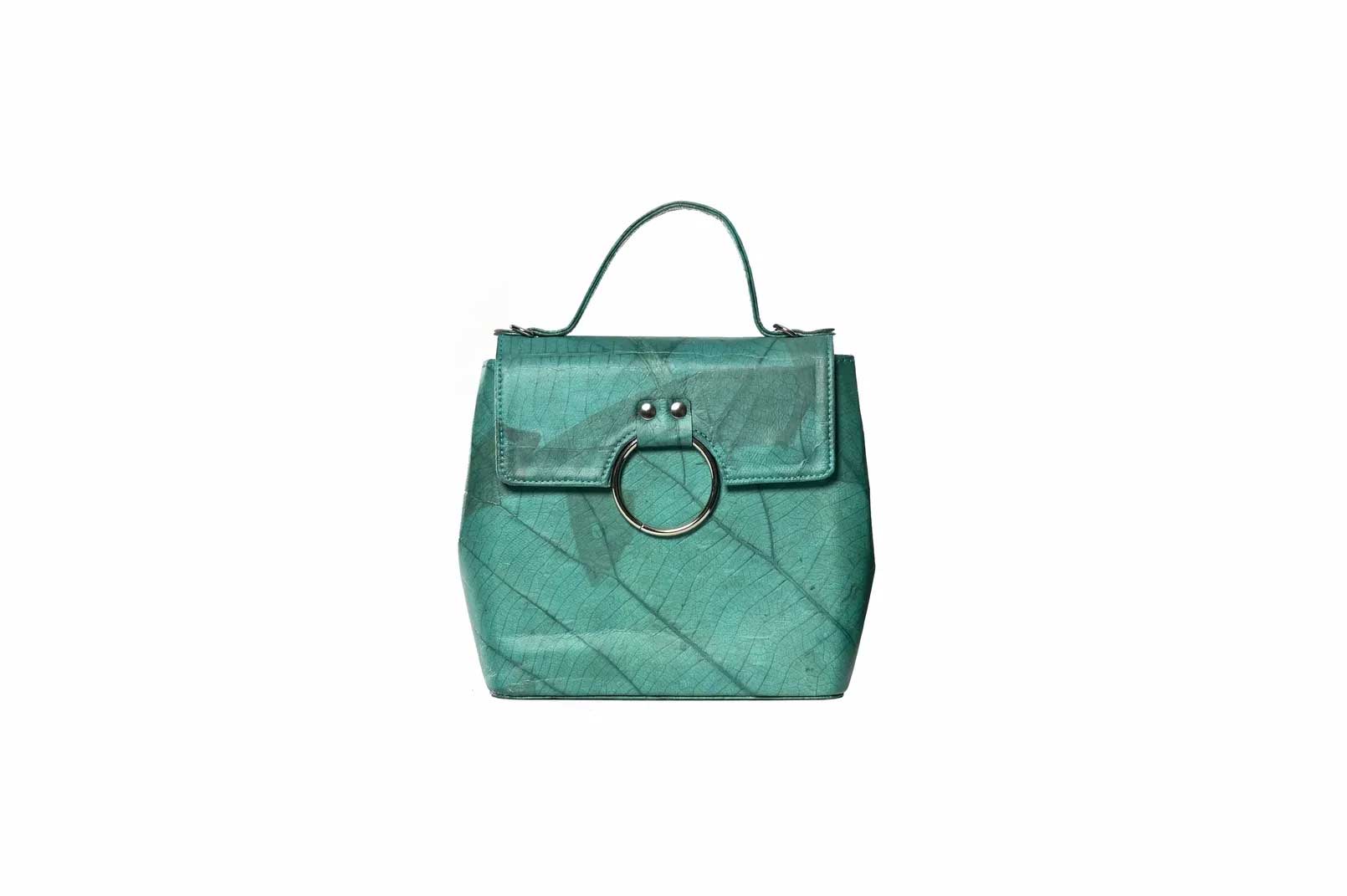 Vegan Leather Handbag - Turquoise - Karuna Dawn - stride