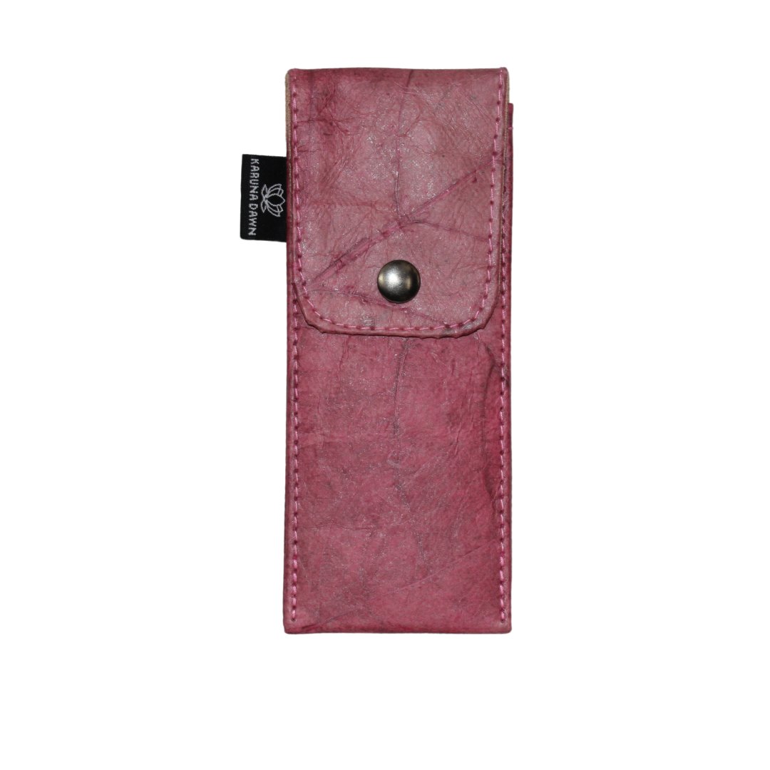 Vegan Leather Pen Holder - Pink - Karuna Dawn - stride