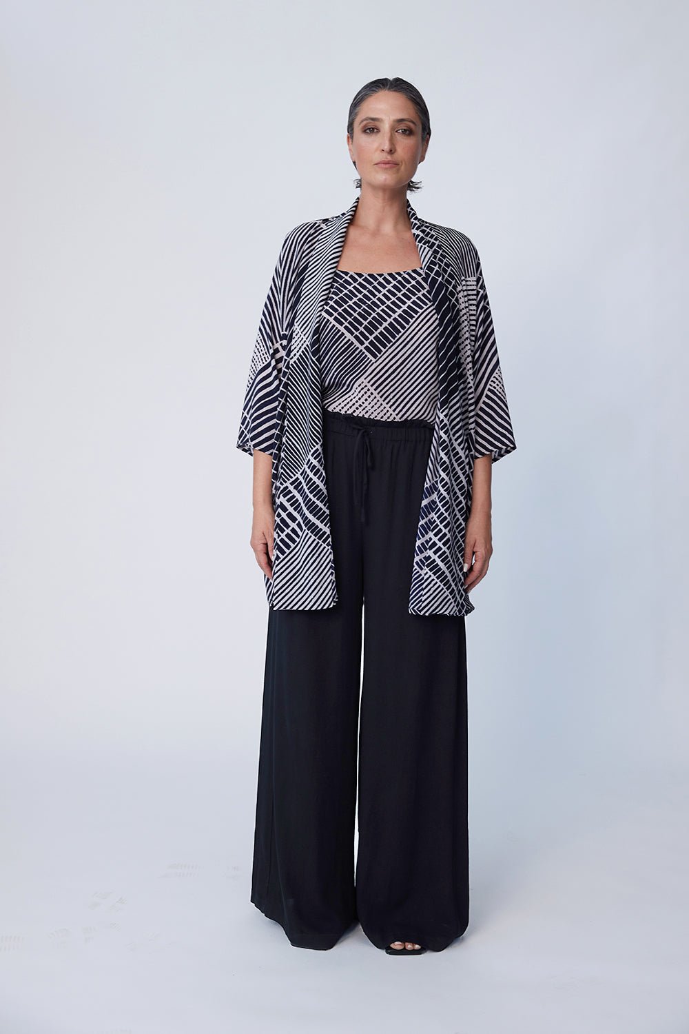 Washable Printed Silk Kimono Jacket - Tluxe - stride