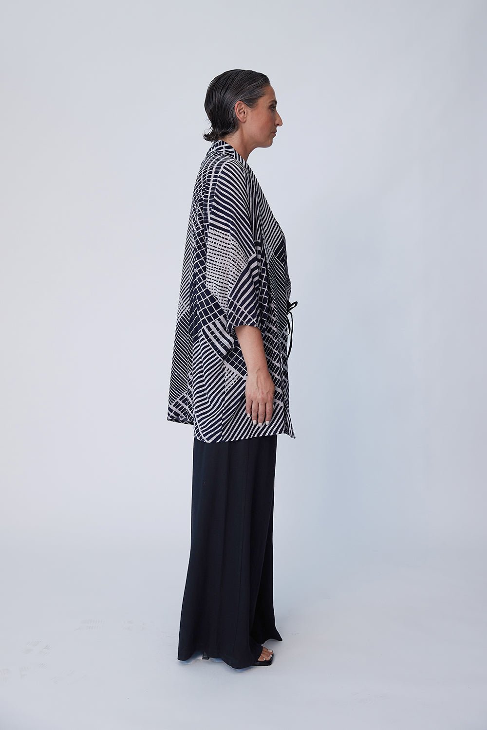 Washable Printed Silk Kimono Jacket - Tluxe - stride