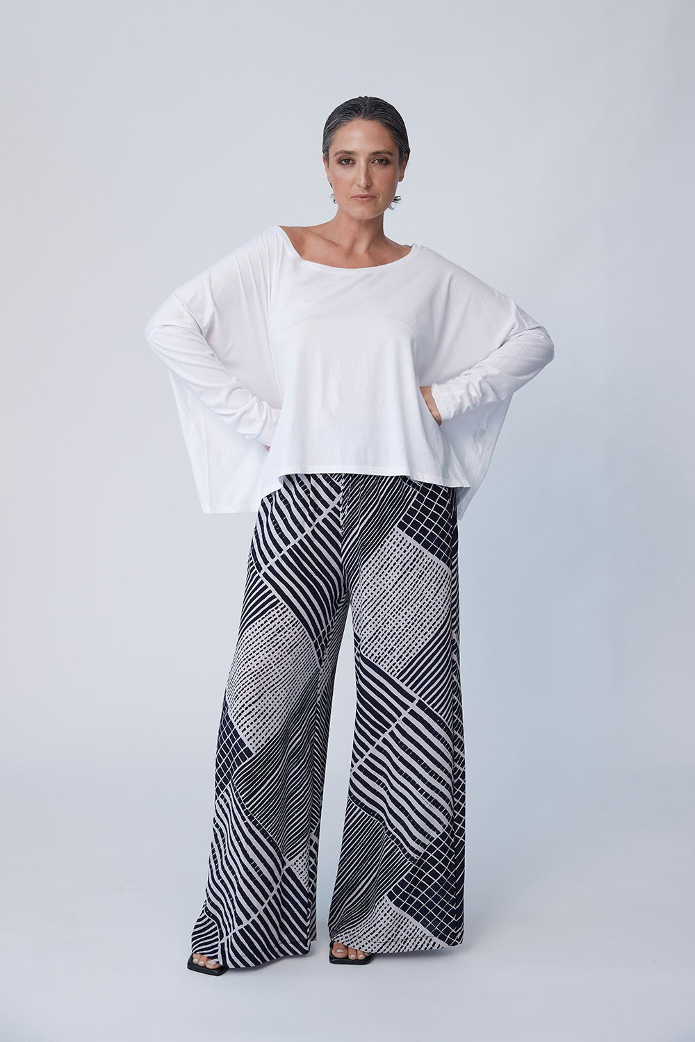 Washable Printed Silk Wide Leg Pant - Tluxe - stride