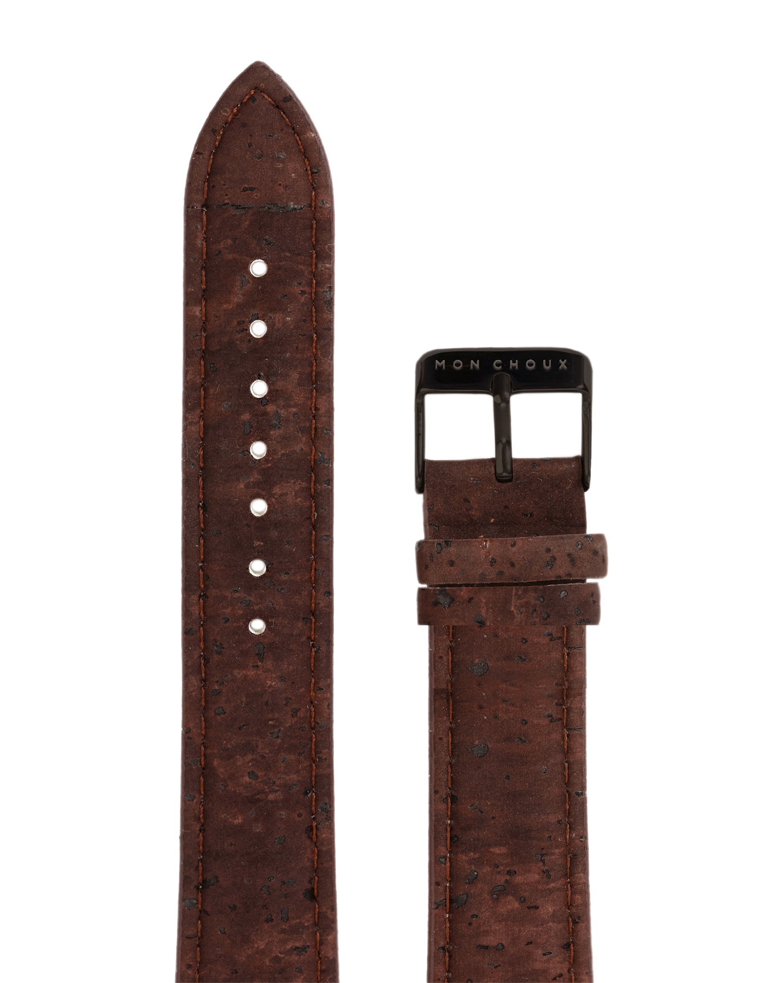 WATCH STRAP - BROWN CORK LEATHER - BLACK BUCKLE | VEGAN - Mon Choux - stride