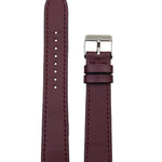 WATCH STRAP - BURGUNDY VEGAN LEATHER - SILVER BUCKLE | GRAPE 18MM - Mon Choux - stride