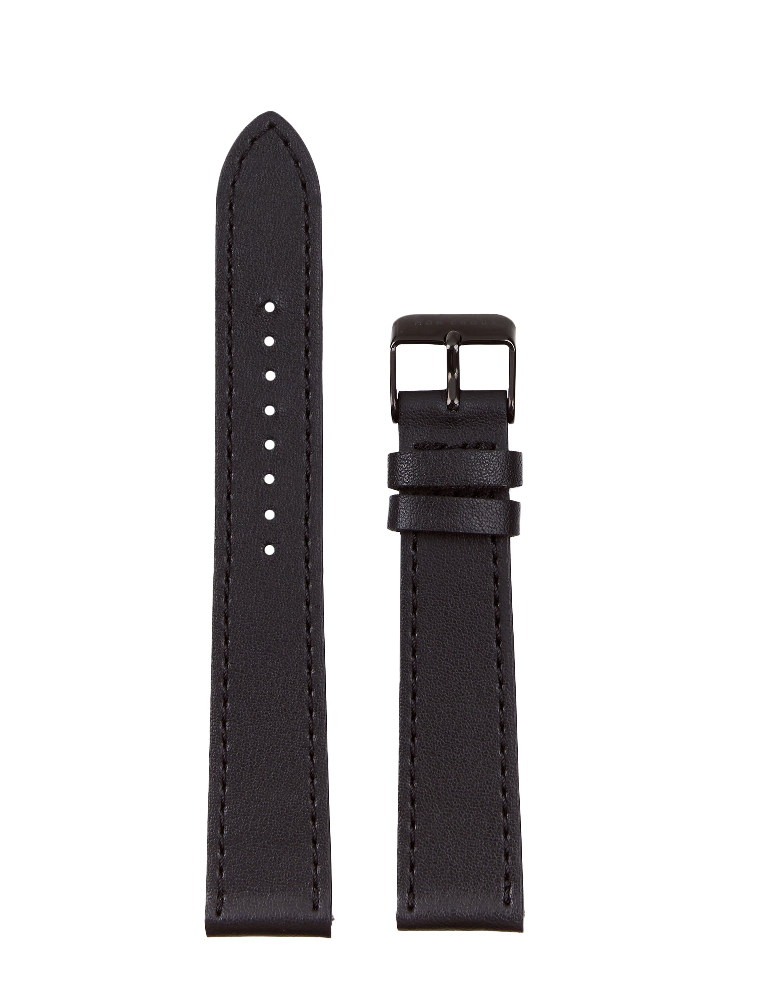 WATCH STRAP - NOIR VEGAN LEATHER - BLACK BUCKLE | GRAPE 18MM - Mon Choux - stride