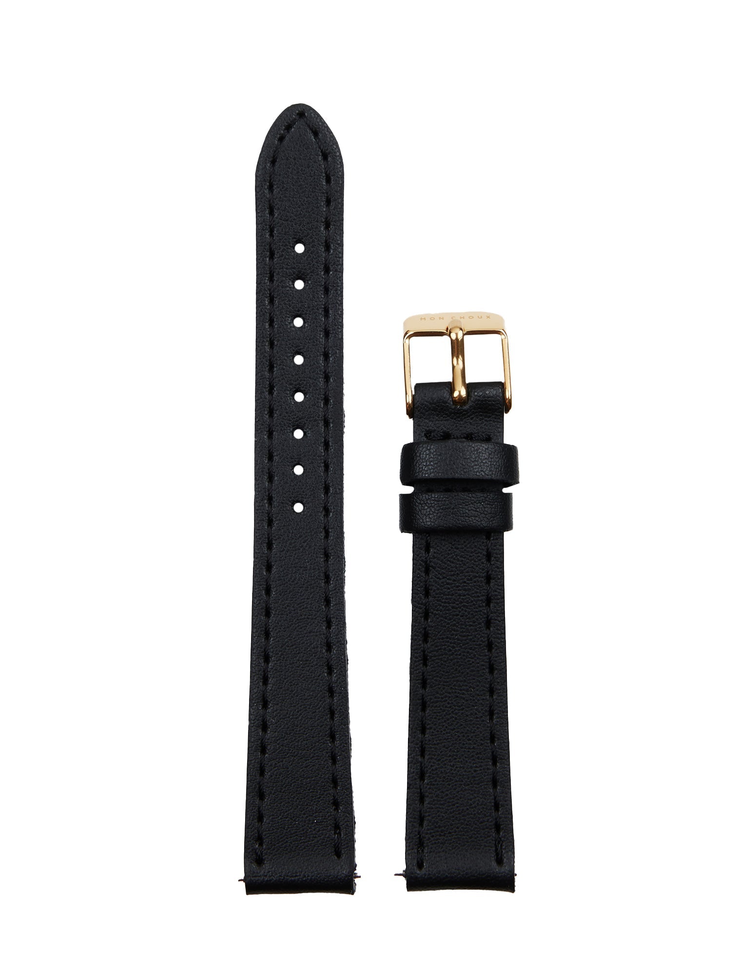 WATCH STRAP - NOIR VEGAN LEATHER - GOLD BUCKLE | GRAPE 14MM - Mon Choux - stride