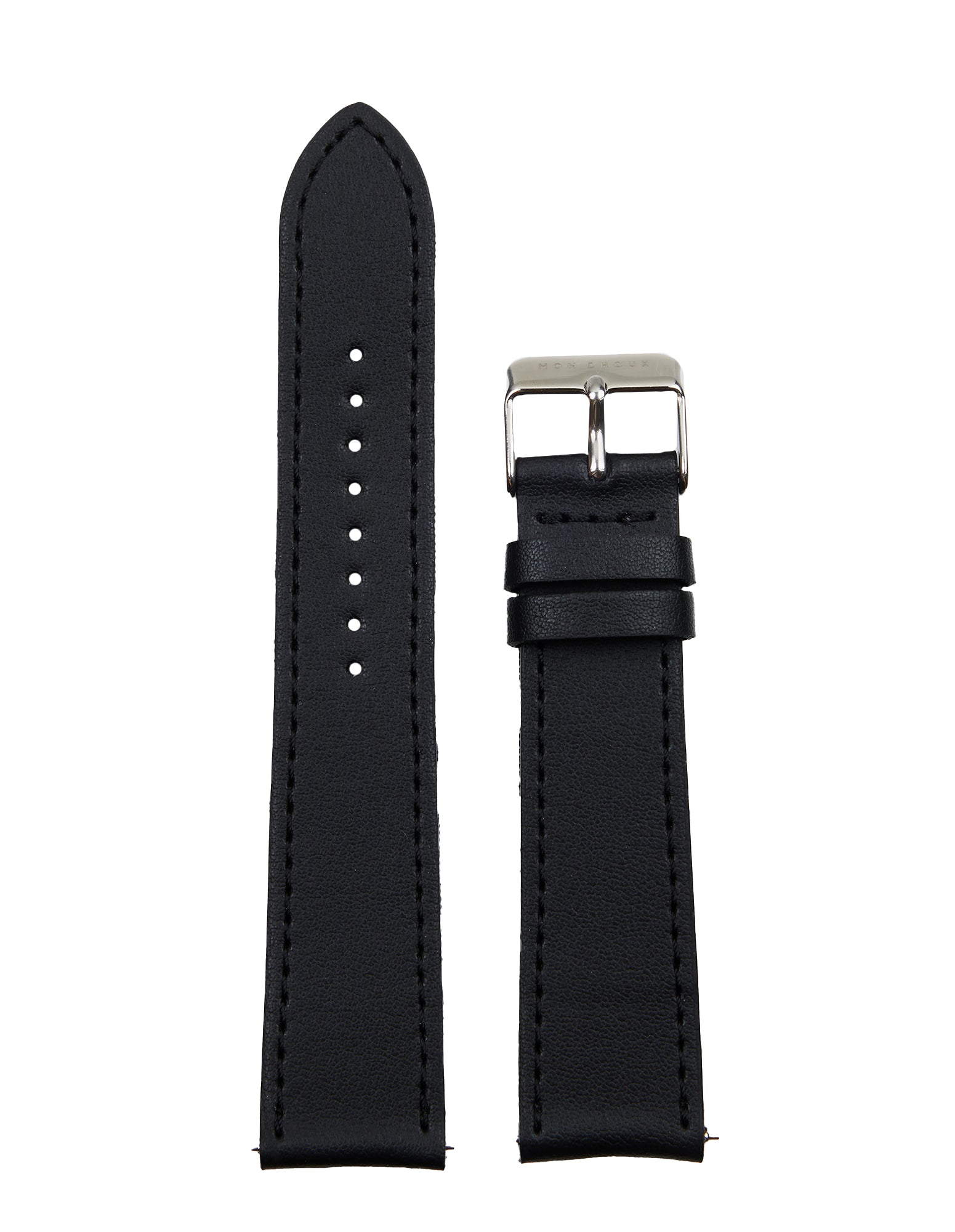 WATCH STRAP - NOIR VEGAN LEATHER - SILVER BUCKLE | GRAPE 20MM - Mon Choux - stride