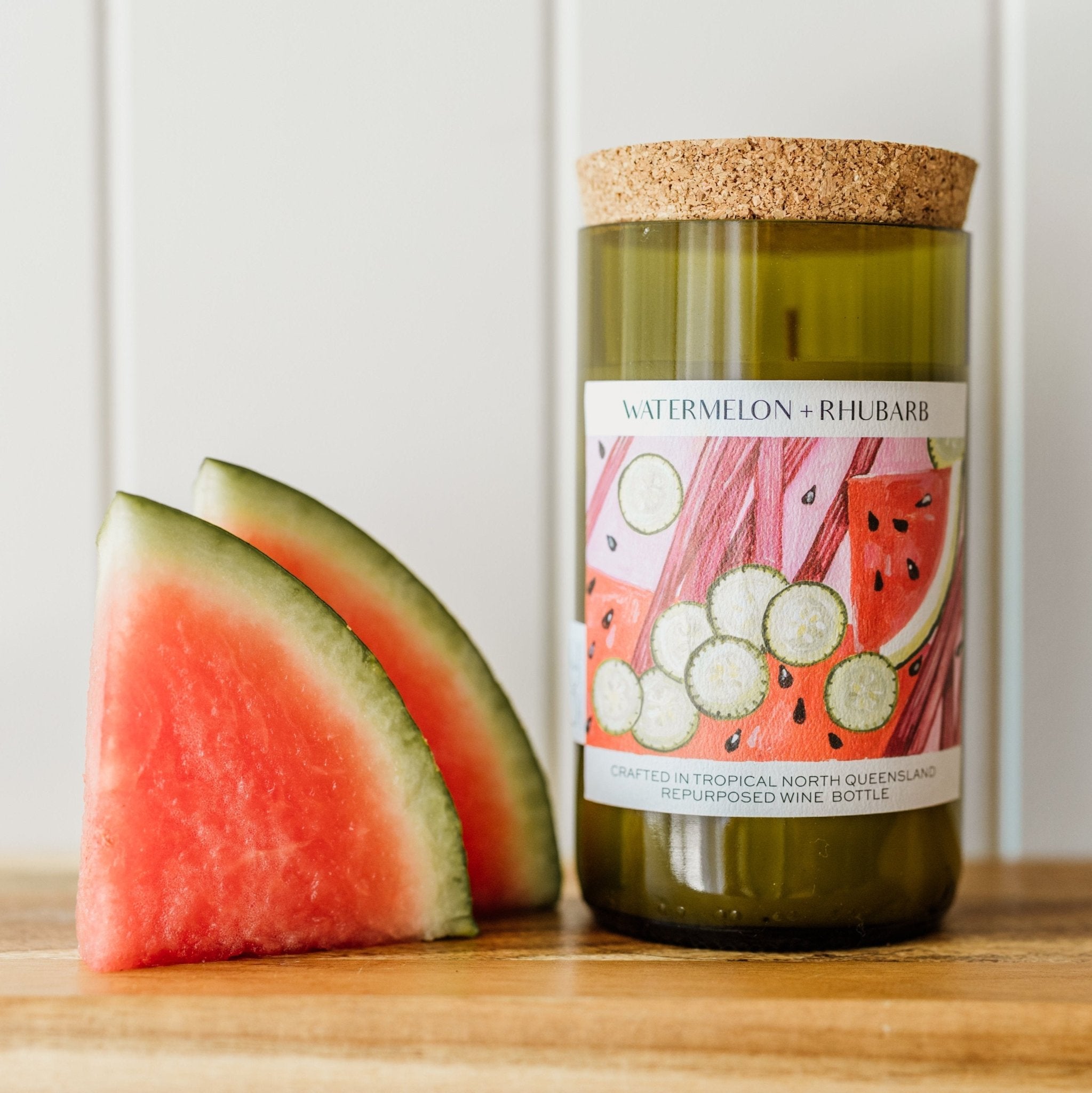 Watermelon + Rhubarb - Unwind Candle Co - stride