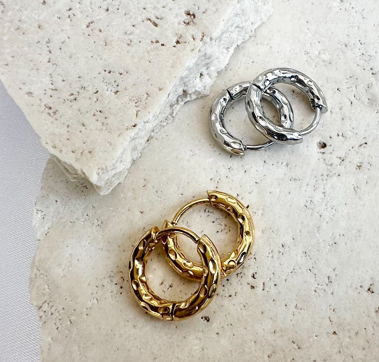 Wave Gold Huggie Earrings - EVER Jewellery - stride