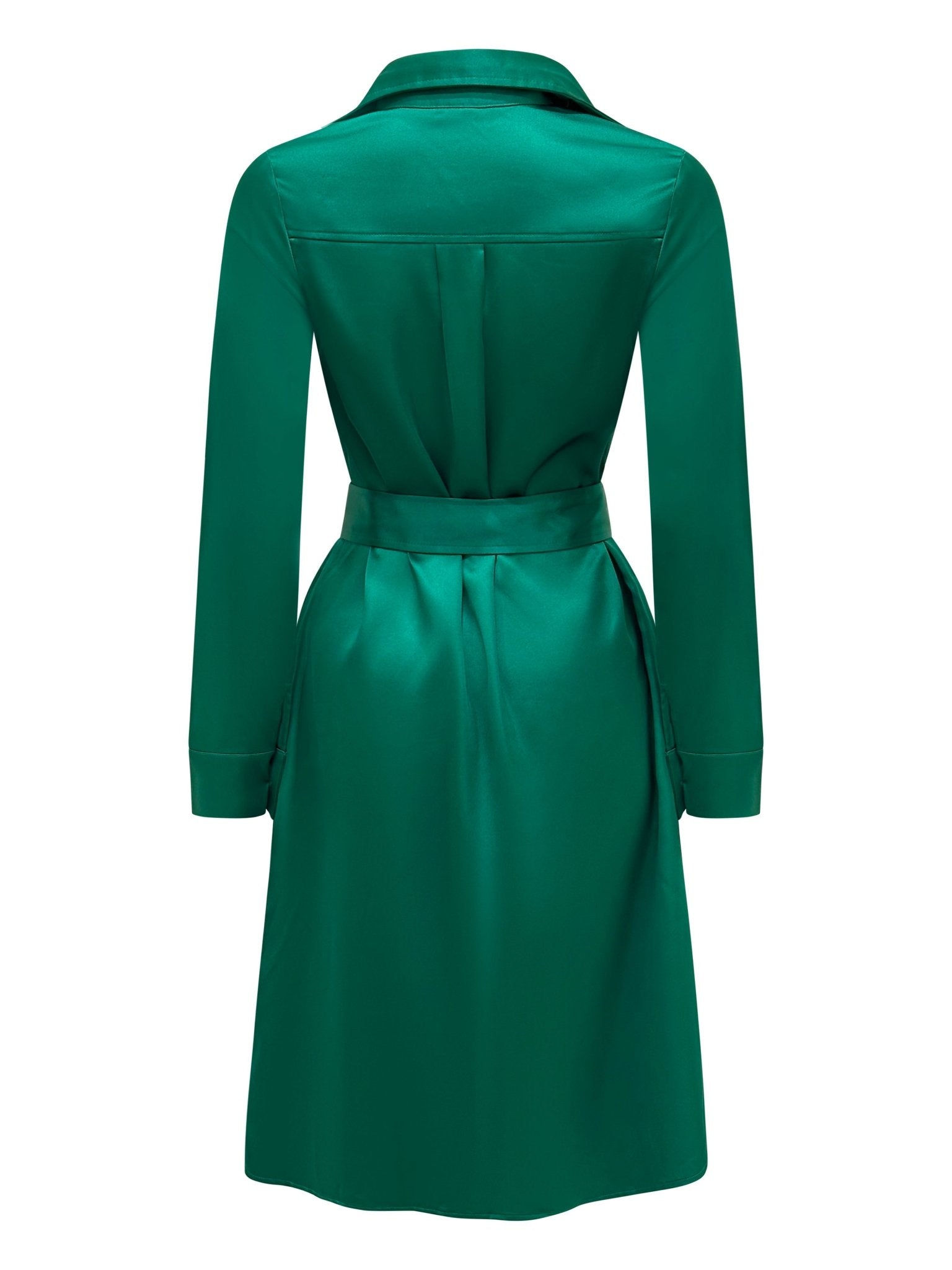 Why Mary Jackie Trench Coat Dress Emerald Green