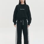 Wide Leg Trackpant - Black/White Stripe - Pinky & Kamal - stride