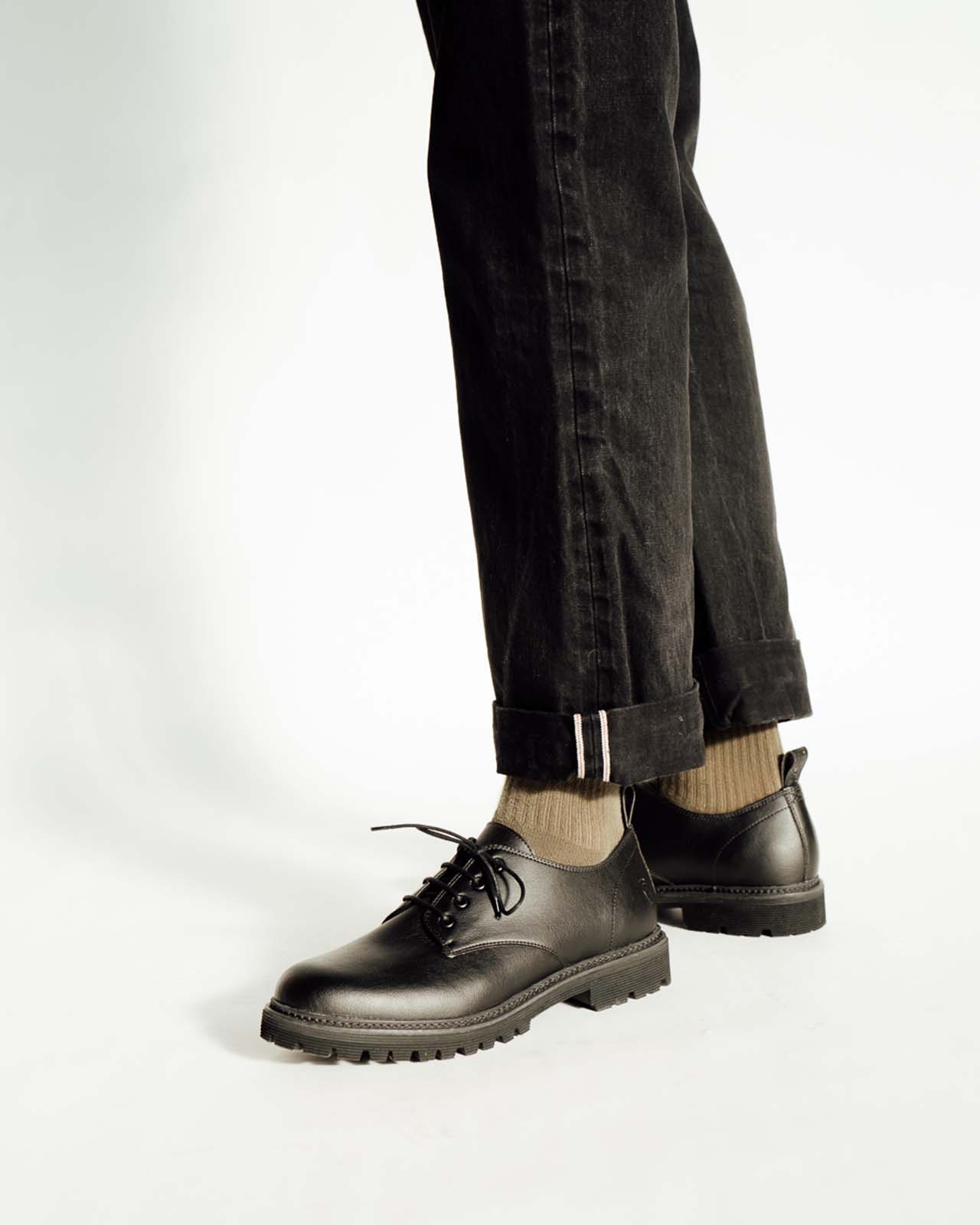 Noskin Black Derby Shoe | Vegan & Low Cut