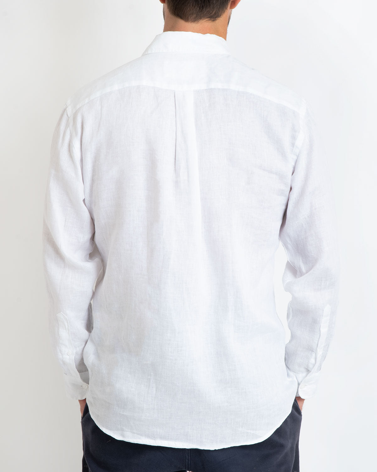 DESTii White Long Sleeve Linen Shirt-DESTii-stride