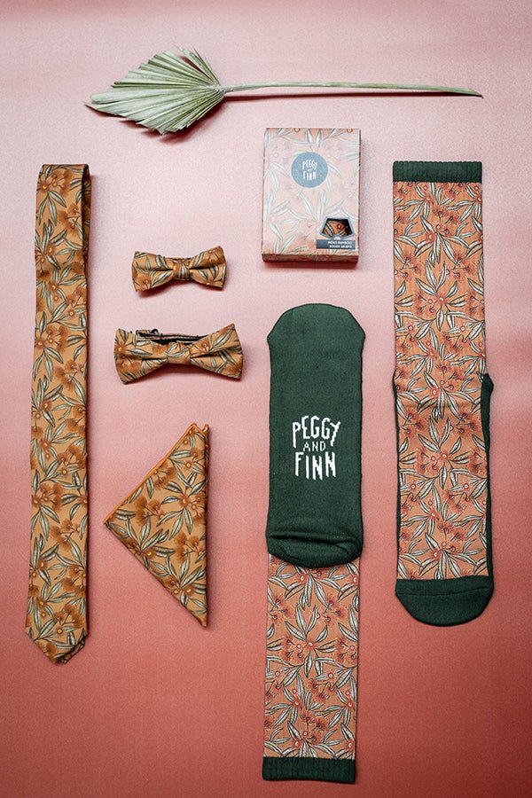 Kids Bow Tie - Flowering Gum Terracotta-Peggy & Finn-stride