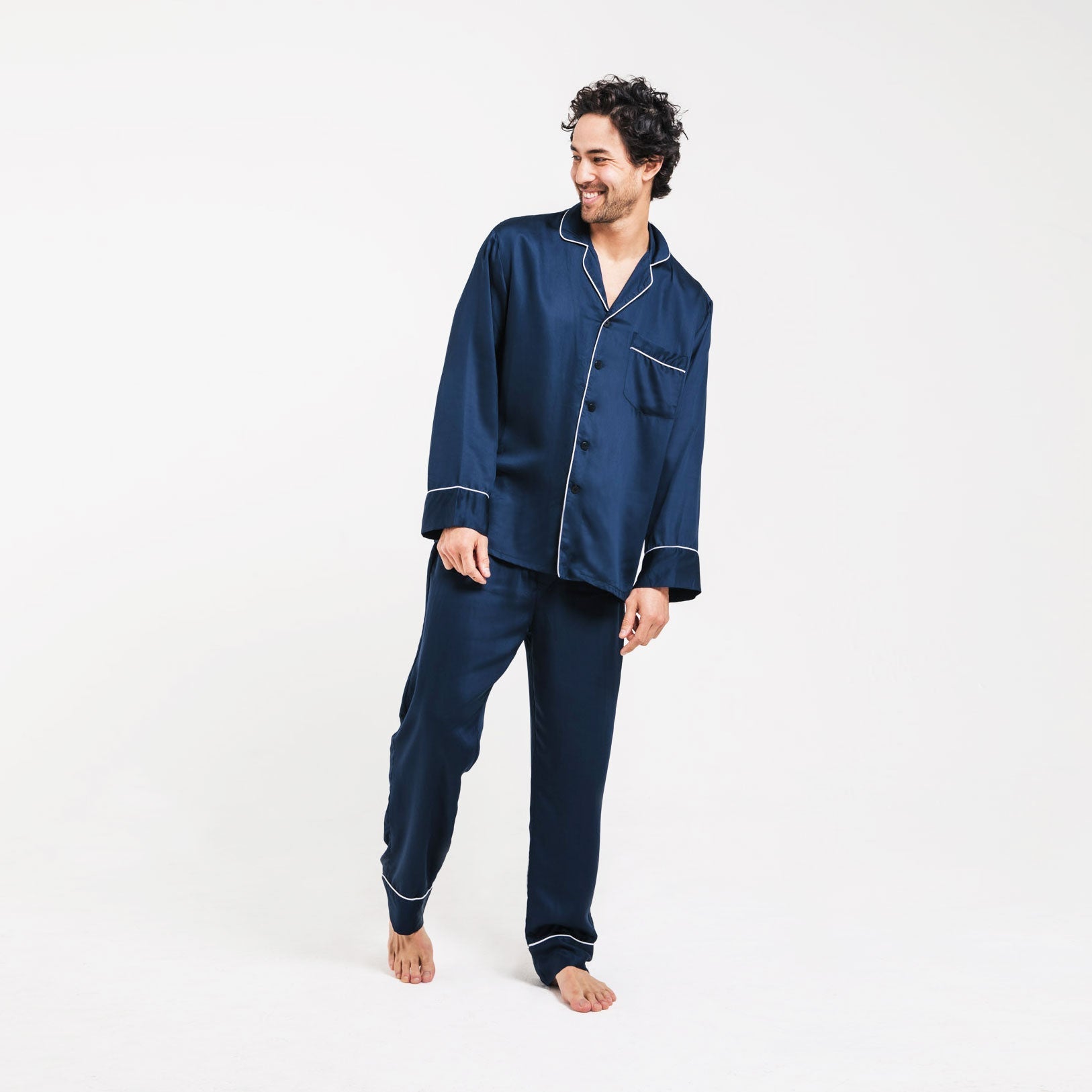 Sateen Long Sleeve PJ Shirt-Ettitude-stride