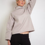 Tahli Jumper Straight Sleeves - Rose Ecru Wool Melton-Scout The Label-stride