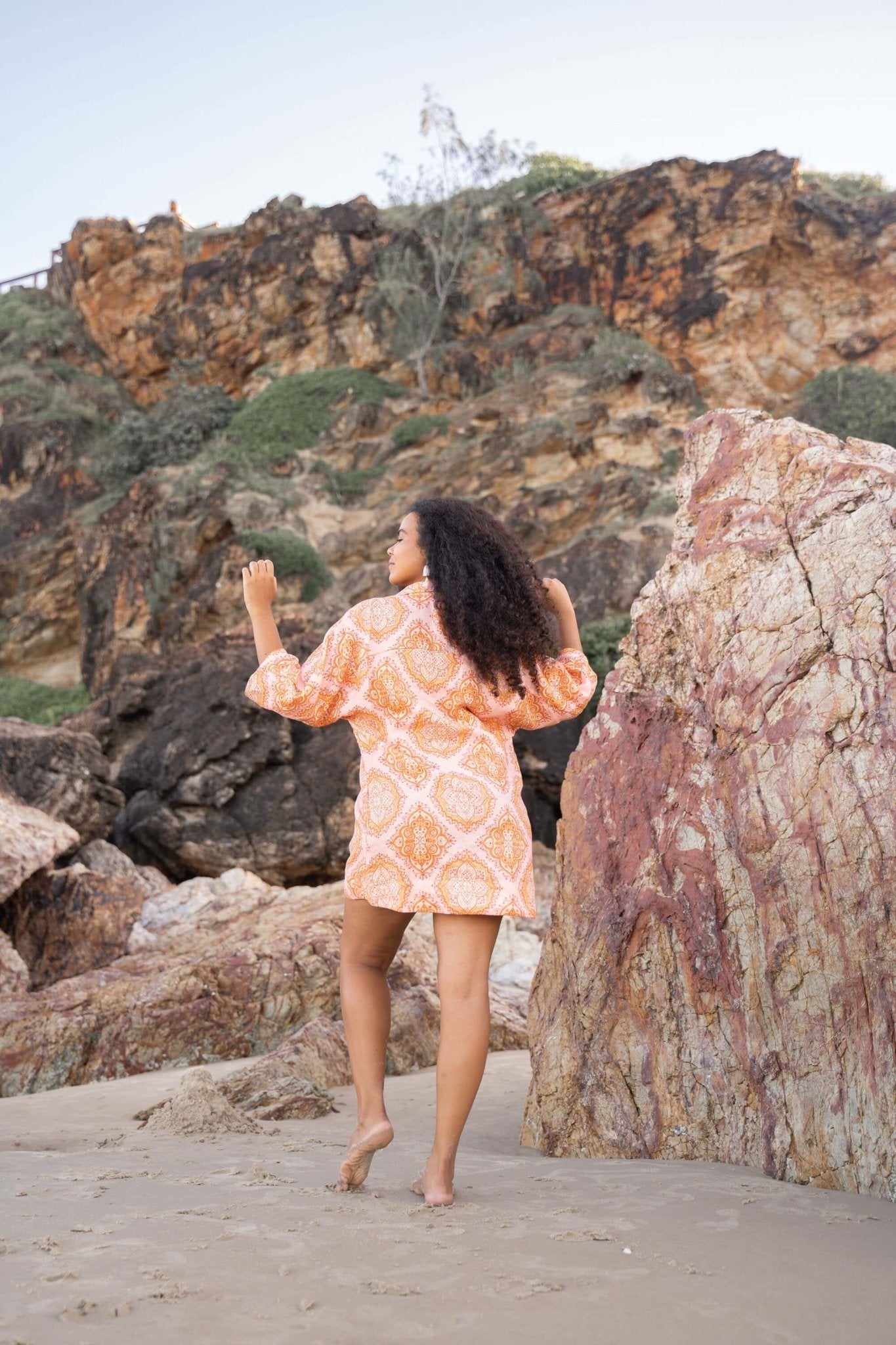 The Aura Kaftan - Peach-Luna + Sun-stride